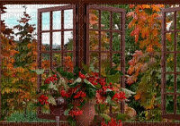 window, autumn, ikkuna, syksy - Бесплатный анимированный гифка
