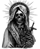Y.A.M._Gothic skeleton black-white - gratis png