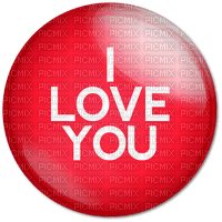 Text.Circle.I Love You.White.Red - bezmaksas png