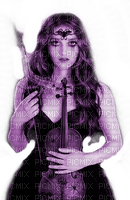 Y.A.M._Gothic Fantasy woman girl music purple - PNG gratuit