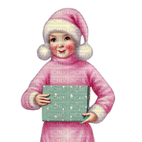 kikkapink vintage pink teal christmas child baby - kostenlos png