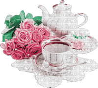 soave deco breakfast morning flowers rose tea pink - PNG gratuit