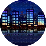 rainbow city skyline - Darmowy animowany GIF