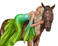 kvinna-häst - ücretsiz png