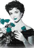 soave Elizabeth Taylor woman vintage flowers rose - darmowe png