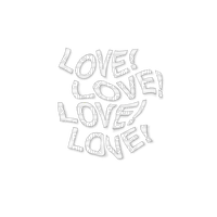 Love! white aesthetic text deco [Basilslament] - 無料png