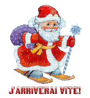 Père Noël skieur Noël_Santa Claus Skier Christmas_gif_tube - GIF animé gratuit