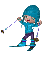 Kaz_Creations Dolls Cookie Skiing - Бесплатный анимированный гифка