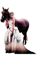 woman and horse - nemokama png