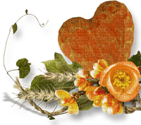 Orange.Flowers.Fleurs.Coeur.Victoriabea - PNG gratuit