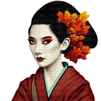 kikkapink autumn woman geisha - nemokama png