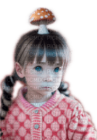 Little Girl and Mushroom - PNG gratuit