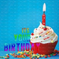 image ink happy birthday candle cupcake color edited by me - PNG gratuit