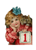 January 1 child New Year vintage deco sunshine3 - δωρεάν png