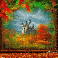 kikkapink autumn fantasy background castle - PNG gratuit