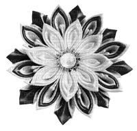 Pearl.Fabric.Flower.White.Black - zdarma png