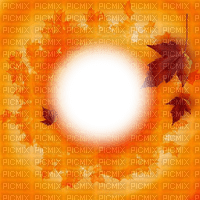 autumn automne herbst  background fond  image    overlay tube orange leaves  frame cadre - PNG gratuit