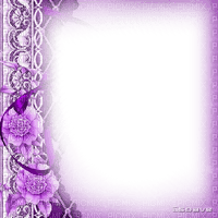 soave frame vintage lace flowers purple - 免费PNG