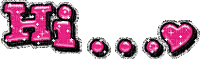 Hi ... heart pink glitter text sparkles - Gratis geanimeerde GIF