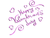 happy valentine day text pink gif
