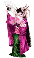 Asian.Woman.Pink.Green - bezmaksas png