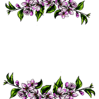 deco-border-lila-flower - png grátis