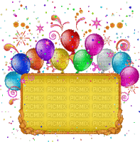 birthday fond anniversaire ballon ballons deco gif balloon text - GIF animé gratuit