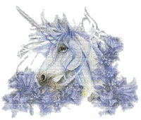 unicorn blue - GIF animé gratuit