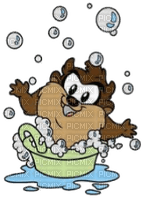 Baby Tazz in bath with bubbles - gratis png