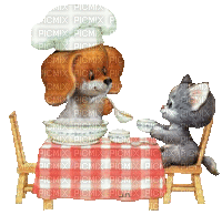 animated cat dog food - GIF animado gratis