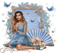 woman in blue by nataliplus - png gratuito