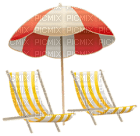 Kaz_Creations Beach Chairs and Umbrella Parasol - gratis png
