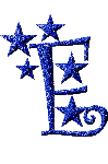 Gif lettre étoile-E- - Бесплатный анимированный гифка