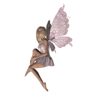 pink fairy sitting - zdarma png