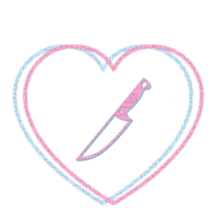 neon heart with knife - ücretsiz png
