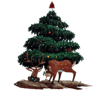 kikkapink reindeer clipart tree christmas - png ฟรี