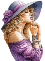 Mujer con sonbrero - darmowe png