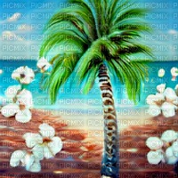 Palm Tree with White Flowers - zdarma png
