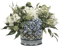 d-basket with flowers - gratis png