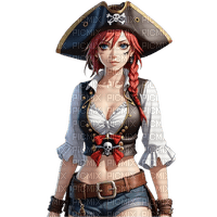 anime girl pirate 💖 - darmowe png