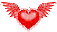Winged.Heart.Glitter.Lace.Red - Free PNG