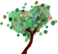 coeur heart arbre tree vert green - darmowe png