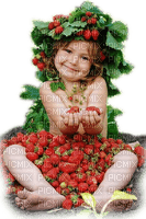 Rena Mädchen Girl Erdbeeren - 無料png