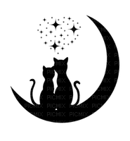 minou-deco-cat-love-moon - PNG gratuit