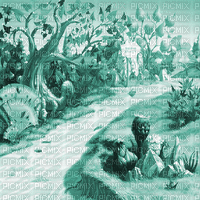 Y.A.M._Cartoons Landscape background blue - Darmowy animowany GIF