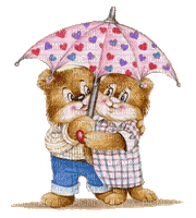 teddy bear fun sweet rain  autumn remuer umbrella  gif anime animated animation tube deco love heart coeur herzen