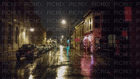 ani-stad med regn --City Night Rain - Darmowy animowany GIF