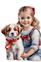 loly33 enfant chien noël - ücretsiz png