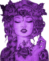 Y.A.M._Art Fantasy woman girl purple - darmowe png