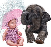 baby bebe children human tube person child kind enfant girl summer ete spring printemps elefant elephant éléphant - Free PNG